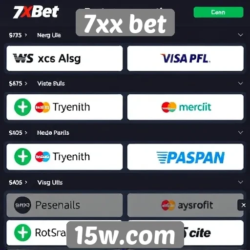 Métodos de pagamento disponíveis no 7xx bet